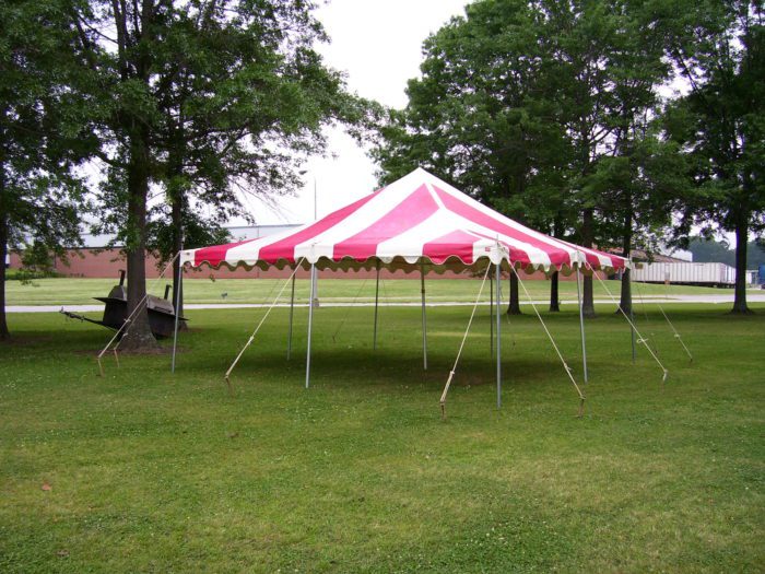 20x20 Red/White Pole Tent