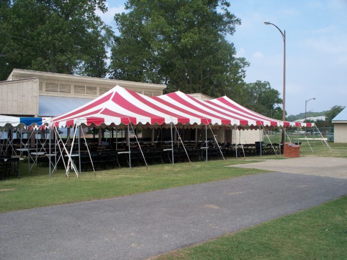 30x60 Red & White Pole Tent